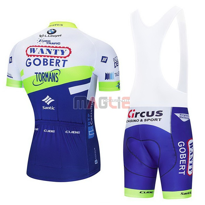 Maglia Wanty-Gobert Cycling Team Manica Corta 2021 Blu Bianco Giallo